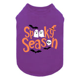 Fitwarm camiseta perro temporada espeluznante con fantasmas y murciélagos, ideal para Día de Brujas