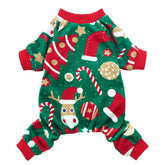 Fitwarm pijama navideño para perro pequeño en rojo, cómodo para dormir