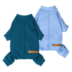 Fitwarm pijama para perro de felpa, doble pack, frente, ajuste cómodo para climas fríos