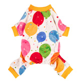 Fitwarm pijama para perro globo frente, ideal para fotos de cumpleaños.