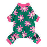 Fitwarm pijamas para perro con flores verde XL, ideal para mantener al perro cálido durante paseos.