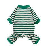 Pijama Fitwarm rayas verde-blanco, frente, cómodo para dormir
