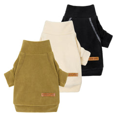 Fitwarm sudadera para perro con cuello tortuga negro, ideal para paseos fríos