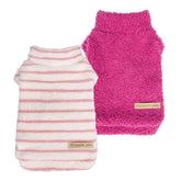 Fitwarm sudadera rosa liso para perro, vista frontal, mantiene al animal cómodo y cálido.