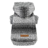 Fitwarm suéter peludo para perro con capucha, tejido suave y cálido.