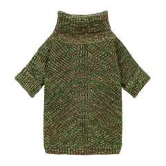 Fitwarm suéter para perro, cuello alto, tejido grueso, color verde jaspeado.