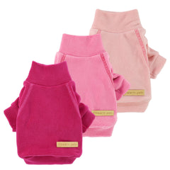 Fitwarm sueter polar para perros rosa, vista frontal con comodidad para paseos