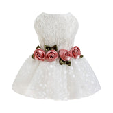 Vestido para perro Fitwarm con encaje rosa, ideal para bodas y sesiones de fotos