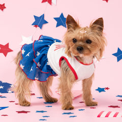 Vestido para perro Fitwarm con estampado de estrellas en la falda festivo