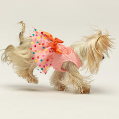 Vestido para perro Fitwarm con lazo lateral, diseño elegante para salidas.