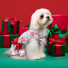 Vestido Fitwarm para perro con la laza roja: ajuste cómodo
