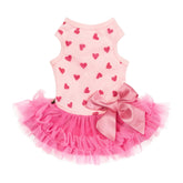 Vestido Fitwarm con corazón brillante visto frontal, ideal para fotos festivas.