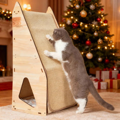 FIVLOCCEN poste rascador de madera 32 pulgadas para gatos grandes y activos.