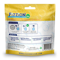 Fizzion aplicación para limpieza de orina en escena de mascotas.