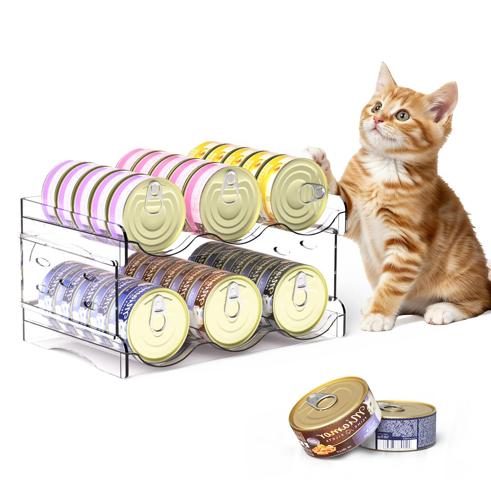 Flenpptly organizador de gatos, dos niveles con visibilidad clara.