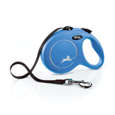 FLEXI Nueva Clasica: cinta retráctil azul para perros grandes, ideal para paseos.