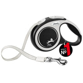 Flexi Nueva Comodidad: cinta de 3 m negra para paseos de perros pequeños, comodidad y control