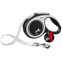 Flexi Nueva Comodidad: cinta de 3 m negra para paseos de perros pequeños, comodidad y control