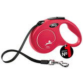 Flexi Nuevo Clasico con cinta de 5 m roja para mayor visibilidad durante paseos.
