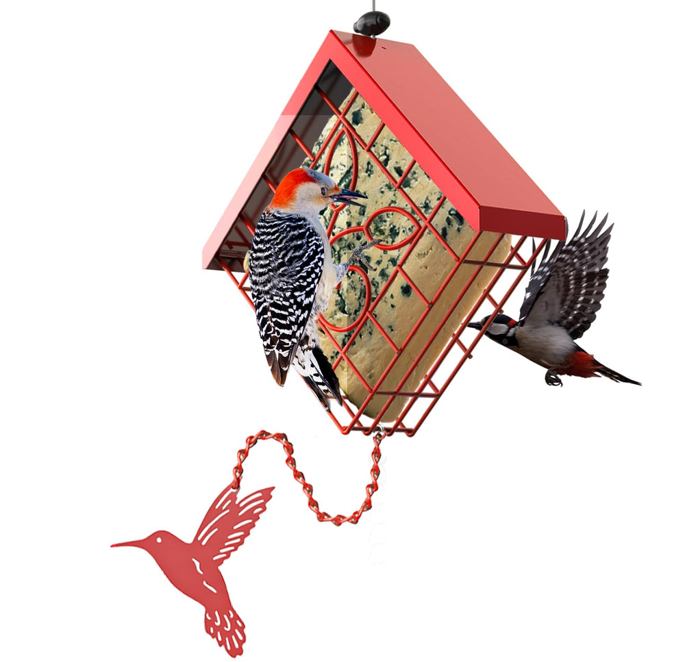 FlowaFoli: comedero exterior de suet con diseño floral rústico para aves