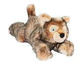 Fluff & Tuff Lobo Wolf Pup con ojos azules, ideal para juegos activos y abrazos