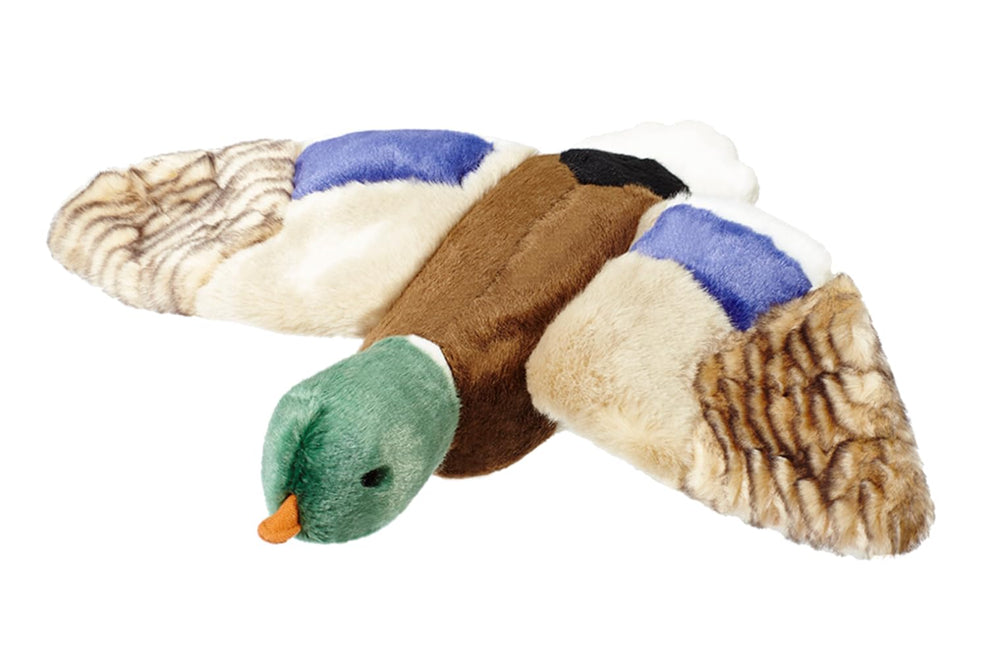 Fluff & Tuff Wally Mallard, juguete de 13 pulgadas para traer y jugar.