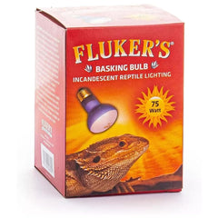 Fluker's foco de calentamiento 75W para terrario, ideal para instalación horizontal.