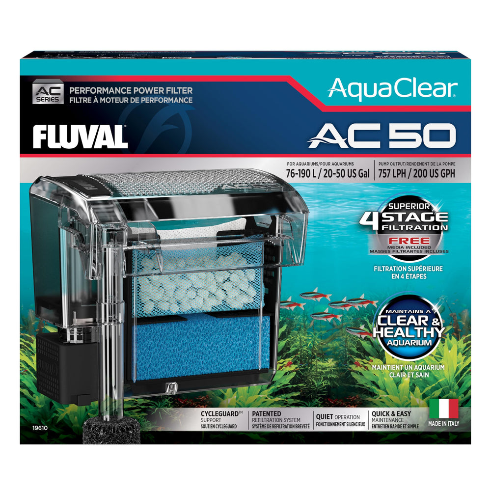 Fluval AC50, filtro de agua, entrada frontal, flujo estable para acuarios.