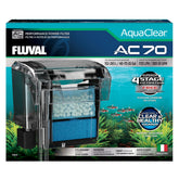 Filtro Fluval AC70 visto de frente, ideal para acuarios grandes.