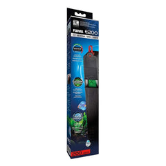 Lectura de temperatura digital precisa con Fluval E200 para control en tiempo real del acuario.