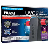 Fluval In Line UVC Clarifier, vista frontal, mejora la claridad del agua del acuario.