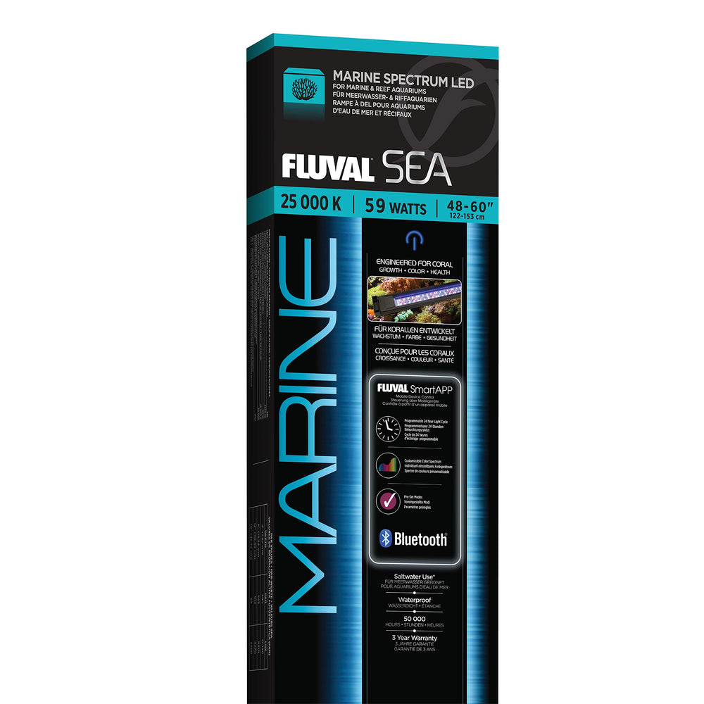 Fluval Sea Marine 3.0 LED, panel frontal, iluminación uniforme para acuario marino.