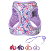 Flymind arnés paso para perro floral, ajuste cómodo para paseos diarios