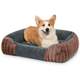 Cama Fnsyay para perro mediano, superficie suave de pelo artificial para descanso cómodo