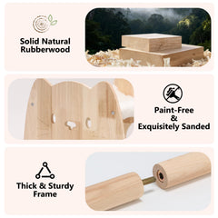 Fopeat cama-gato base de madera caucho, estructura estable para saltos.