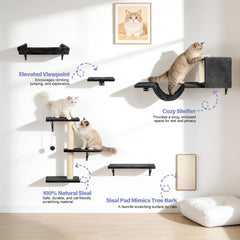 Fopetfy estantes de pared para gato ofrecen relajación en altura.