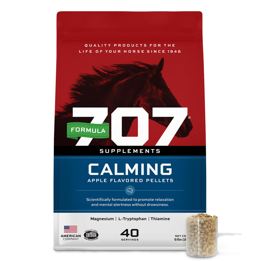 Formula 707 muestra un caballo relajado para entrenamiento más tranquilo.
