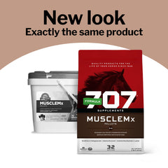 Formula 707 MuscleMx, etiqueta del producto, destaca ingredientes clave para el acondicionamiento.