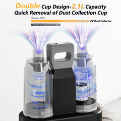 Copa doble 2.1L de FOTING facilita recogida continua de pelos