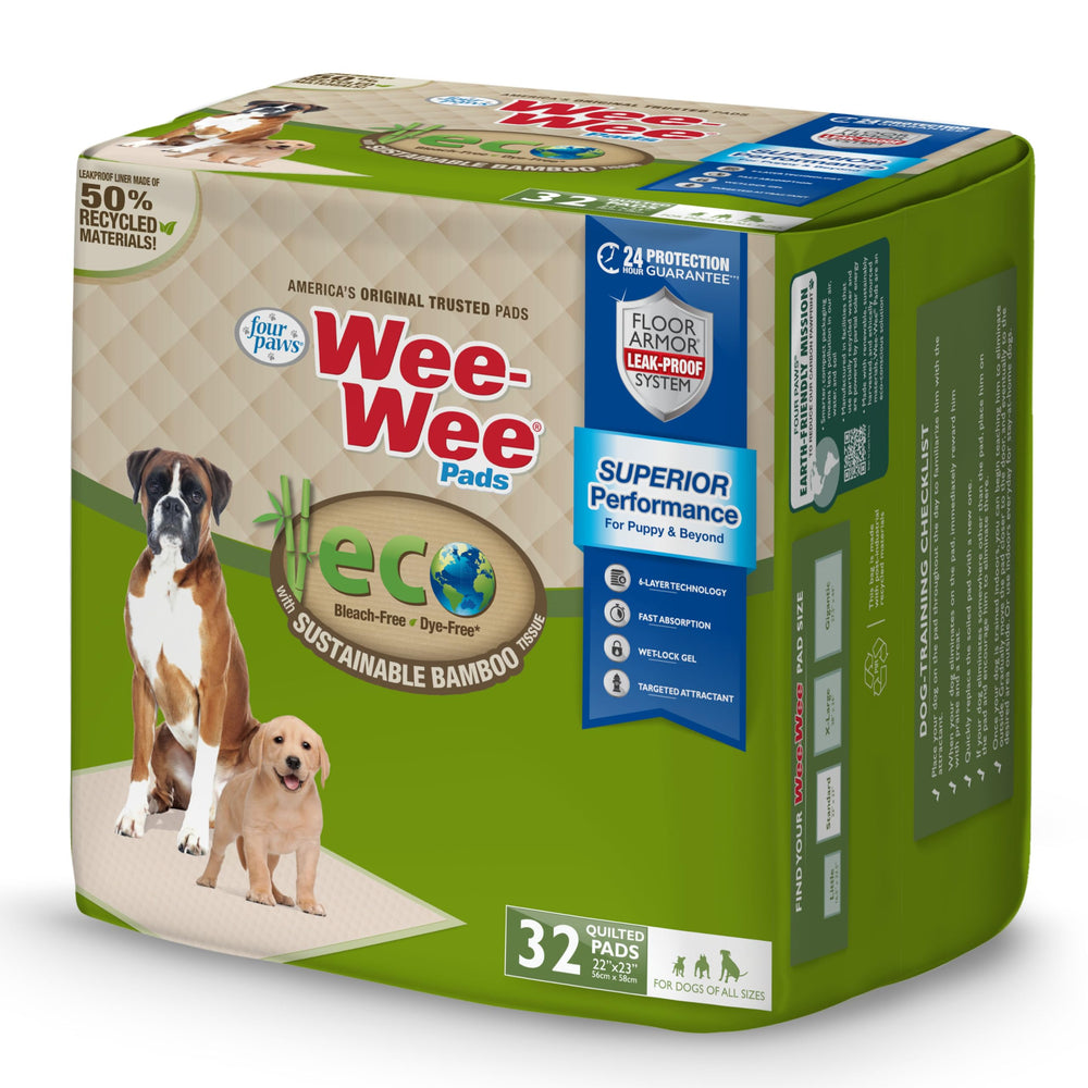 Four Paws Wee-Wee Pad: empaque compacto para almacenamiento.