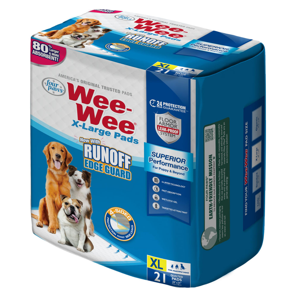 Pad de entrenamiento Wee-Wee de Four Paws con protección de 4 lados para suelos secos.