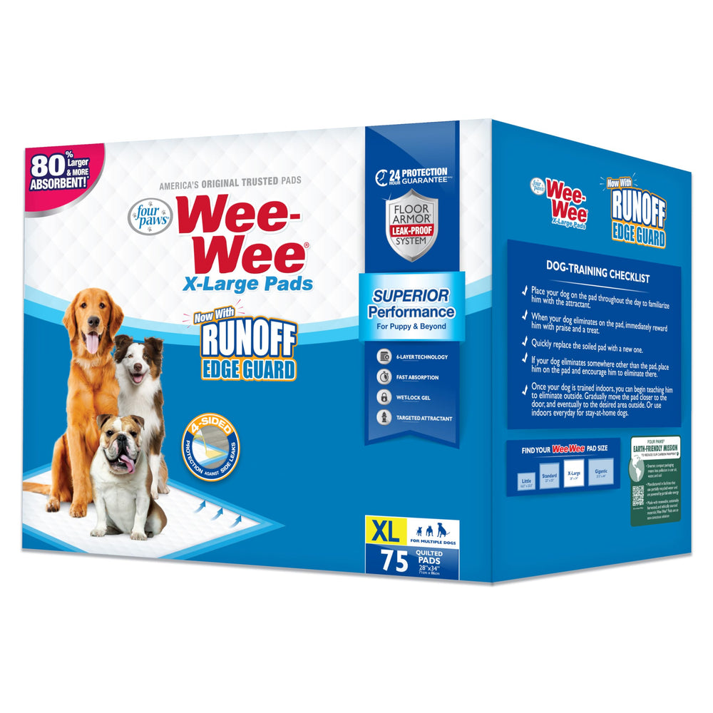 Four Paws Wee-Wee con Guardia de Borde mantiene el suelo seco