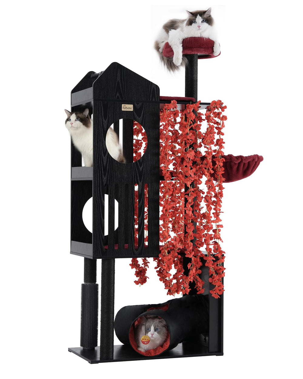 FourFurPets Árbol Gótico de 67 pulgadas, ideal para trepar y descansar.