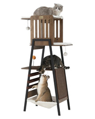 FourFurPets torre gatos moderno 58 pulgadas, ideal para trepar y descansar