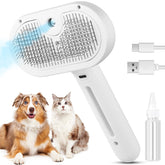 FourSeas cepillo gato vapor auto limpieza muestra el boton de limpieza