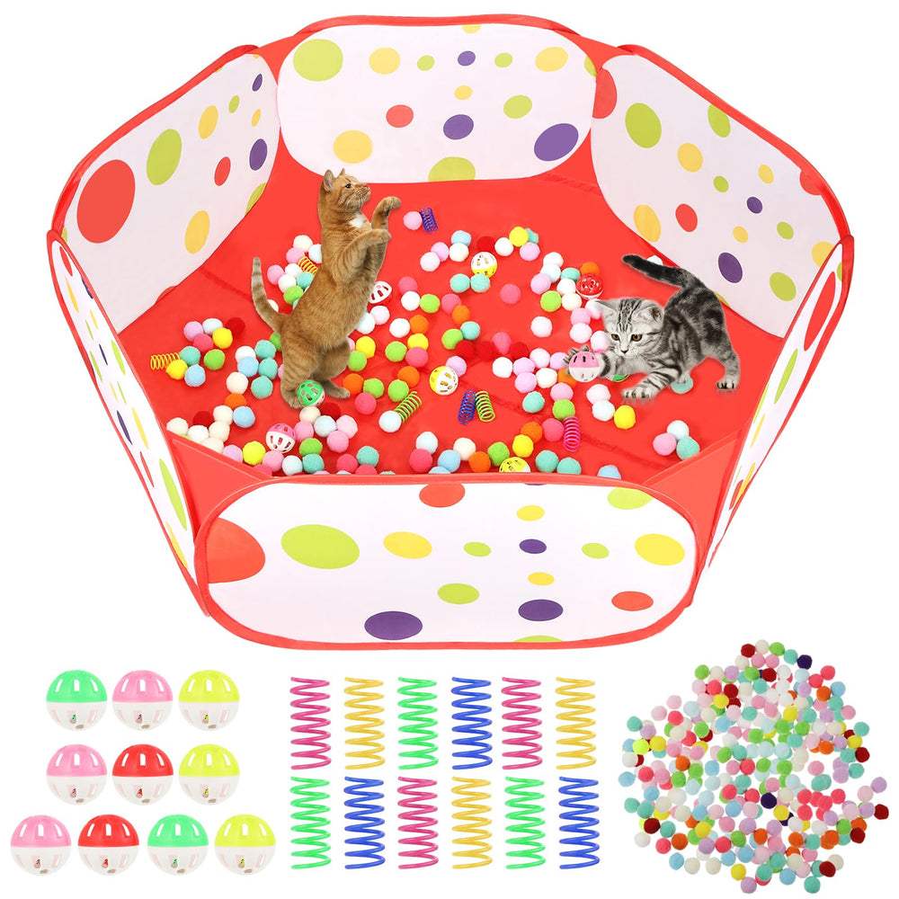 Foxtell jaula de pelotas para gatos 35,4 pulgadas, gran espacio para juego.