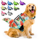 Fragralley Chaleco Salvavidas para Perro, vista frontal con aleta de tiburón para visibilidad.