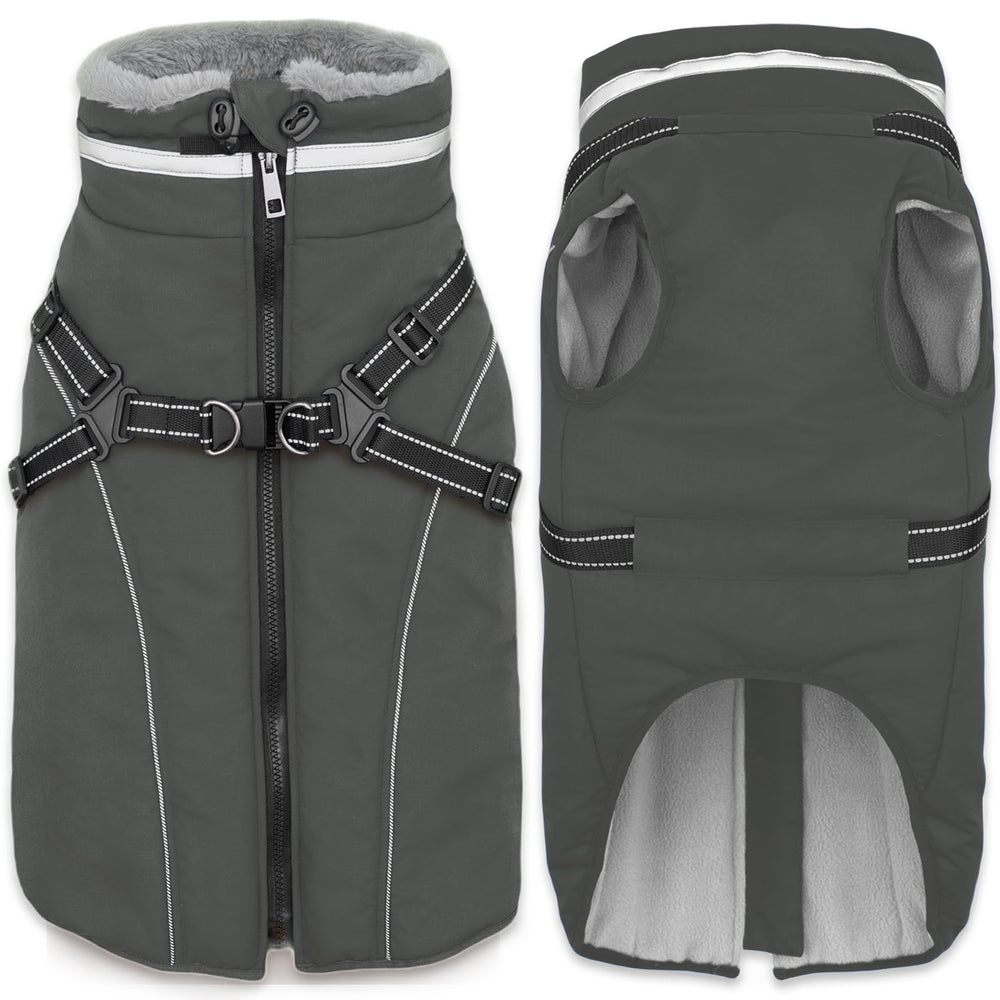 Fragralley chaqueta perro correa integrada, ideal para paseos de invierno sin necesidad de arnés adicional