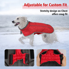 Fragralley abertura para correa impermeable, capa roja XXL para paseos seguros.