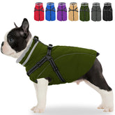 Fragralley chaqueta para perro con arnés integrado y tela impermeable para lluvia.